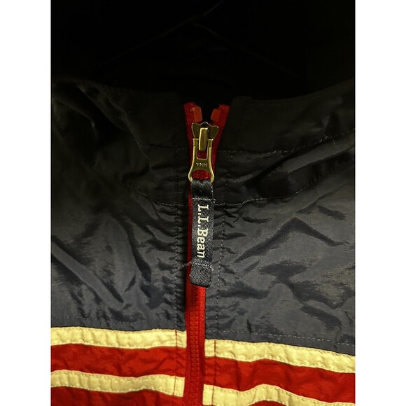 Vintage LL Bean Kids Lightweight Jacket Size Small 8 Fill Zip Red Blue - Picture 2 of 9
